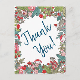 可愛いメリーネズミクリスマスありがとうウッドランドマウス ポストカード