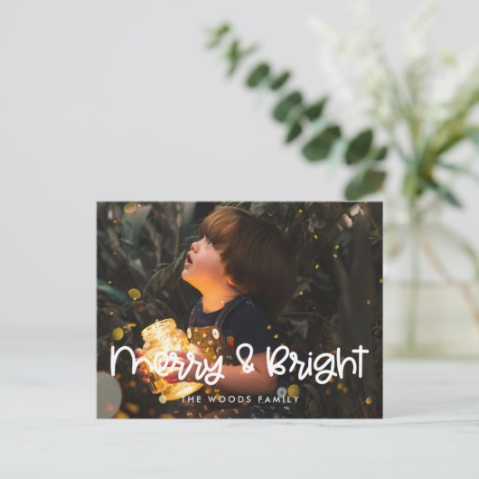 可愛いメリー脚本と明るい休日の写真 ポストカード (スタンド正面)