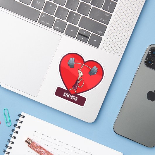 可愛いメルカットジムラバーフおもしろいァー重量挙げ漫画 シール (ノートパソコンとiPhone)