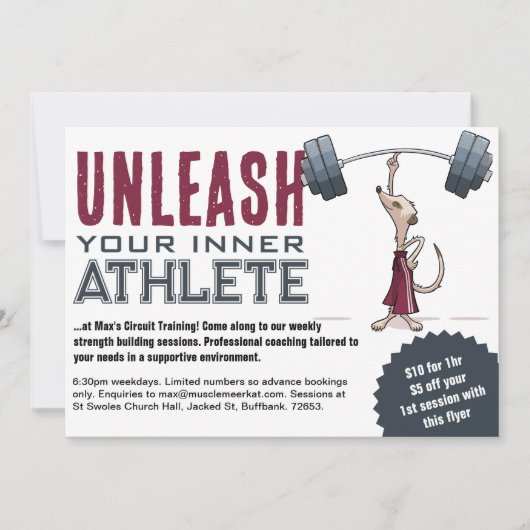 可愛いメルカトあなたの内側のアスリート漫画を解き放つ 招待状 (正面)