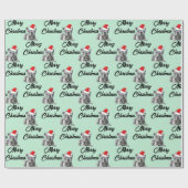 可愛いメルル子犬メリークリスマスブルドフランスのッグ ラッピングペーパー (フラット)