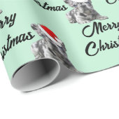 可愛いメルル子犬メリークリスマスブルドフランスのッグ ラッピングペーパー (ロールコーナー)