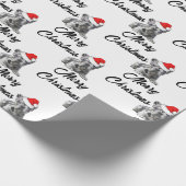 可愛いメルル子犬メリークリスマスブルドフランスのッグ ラッピングペーパー (角)