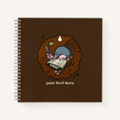 可愛いモグラのライターあなたのテキストバローアニメを追加 ノートブック (正面)