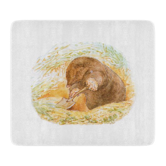可愛いモグラ子供へ(Beatrix Potter) カッティングボード (正面)
