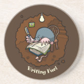 可愛いモグラ書の燃料モグラが彼の穴漫画に コースター (正面)