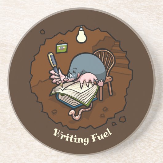 可愛いモグラ書の燃料モグラが彼の穴漫画に コースター (正面)