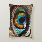 可愛いモザイクのステンドグラスデザイン アクセントクッション (裏面(縦))