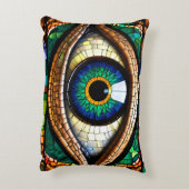 可愛いモザイクのステンドグラスデザイン アクセントクッション (裏面(縦))