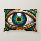 可愛いモザイクのステンドグラスデザイン アクセントクッション (裏面)