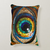 可愛いモザイクのステンドグラスデザイン アクセントクッション (裏面(縦))