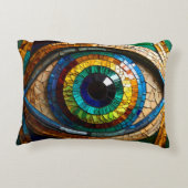 可愛いモザイクのステンドグラスデザイン アクセントクッション (裏面)