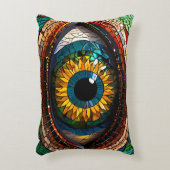 可愛いモザイクのステンドグラスデザイン アクセントクッション (正面(垂直))