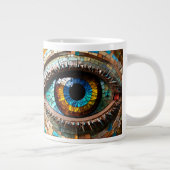 可愛いモザイクのステンドグラスデザイン ジャンボコーヒーマグカップ (右)