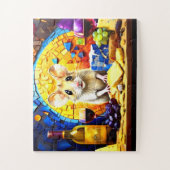 可愛いモザイクフィールドマウス鮮やかな色のパズルカラー ジグソーパズル (縦)