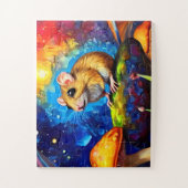 可愛いモザイクフィールドマウス鮮やかな色のパズル ジグソーパズル (縦)