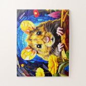 可愛いモザイクフィールドマウス鮮やかな色のパズル ジグソーパズル (縦)