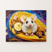 可愛いモザイクフィールドマウス鮮やかな色のパズル ジグソーパズル (横)