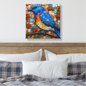 可愛いモザイク鳥 キャンバスプリント (インサイチュ (寝室))