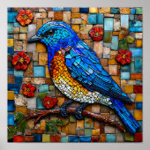 可愛いモザイク鳥 ポスター (正面)
