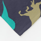 可愛いモダンおもしろいカラフル恐竜キッズパターン フリースブランケット (角)