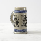 可愛いモダンおもしろいセクシーカウボーイチャコールスケッチ ビールジョッキ (正面左)