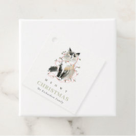 可愛いモダンお水の色メオウィクリスマスライトキャット フェイバータグ