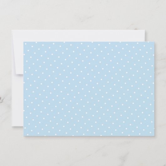 可愛いモダンアニマルブルー男の子の赤ちゃんシャワー 招待状 (裏面)