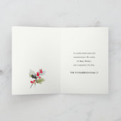 可愛いモダンウオイのクリスマスツリー猫 シーズンカード (内部)