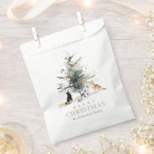 可愛いモダンウオイのクリスマスツリー猫 フェイバーバッグ (クリップ留めされた状態)