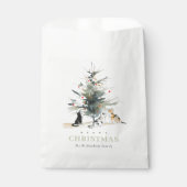 可愛いモダンウオイのクリスマスツリー猫 フェイバーバッグ (正面)