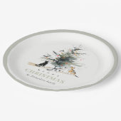 可愛いモダンウオイのクリスマスツリー猫 ペーパープレート (アングル)