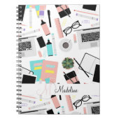 可愛いモダンカスタムデスクトップのパターン ノートブック (正面)