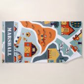 可愛いモダンキッズファリアードトレンディー ビーチタオル (正面)