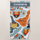 可愛いモダンキッズファリアードトレンディー ビーチタオル (正面)