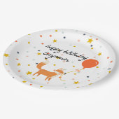 可愛いモダンキツネパーティー ペーパープレート (アングル)