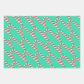 可愛いモダンクラシックキャンディーケーンクリスマスプレゼント ラッピングペーパーシート (正面3)