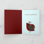 可愛いモダンクリスマスの鳥とカスタム文字 シーズンカード (内部)