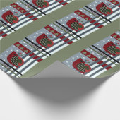 可愛いモダンクリスマスの鳥とカスタム文字 ラッピングペーパー (角)