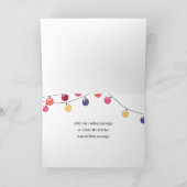 可愛いモダンクリスマスLlama文字列ライト写真 シーズンカード (内部)