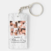 可愛いモダンコラージュのハッピーファースト・デー キーホルダー (裏面)