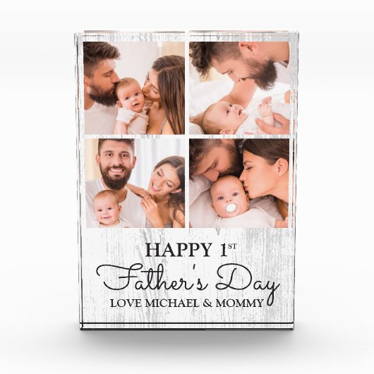 可愛いモダンコラージュのハッピーファースト・デー フォトブロック (正面)