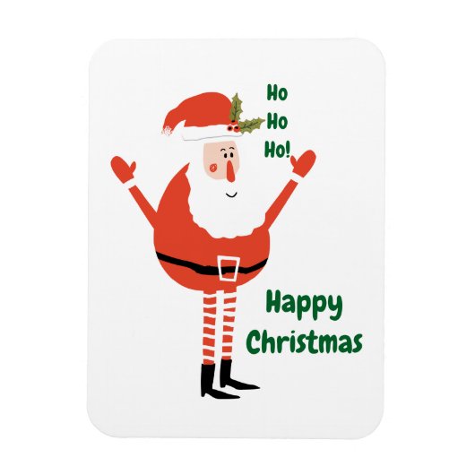 可愛いモダンサンタがクリスマスを祝う マグネット (縦)