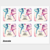 可愛いモダンジャンプ女子体操10歳の誕生日 スクエアシール (シート)