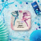 可愛いモダンジャンプ女子体操10歳の誕生日 ペーパープレート (パーティー)