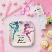 可愛いモダンジャンプ女子体操10歳の誕生日 ペーパープレート (パーティー)