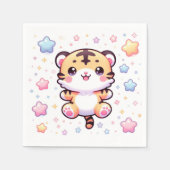 可愛いモダンタイガー赤ちゃんシャワー スタンダードカクテルナプキン (正面)