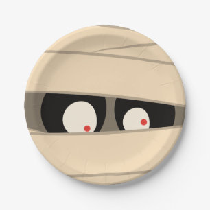 可愛いモダンタイポグラフィミイムモンスターハロウィーン ペーパープレート