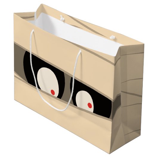 可愛いモダンタイポグラフィミイムモンスターハロウィーン ラージペーパーバッグ (正面アングル)