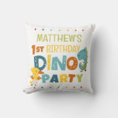 可愛いモダンディノ恐竜キッズバースデーパーティー クッション (正面)